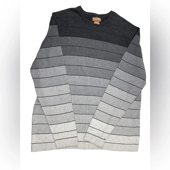 Michael Kors Grey  Striped Sweater Size XL - Picture 1 of 7
